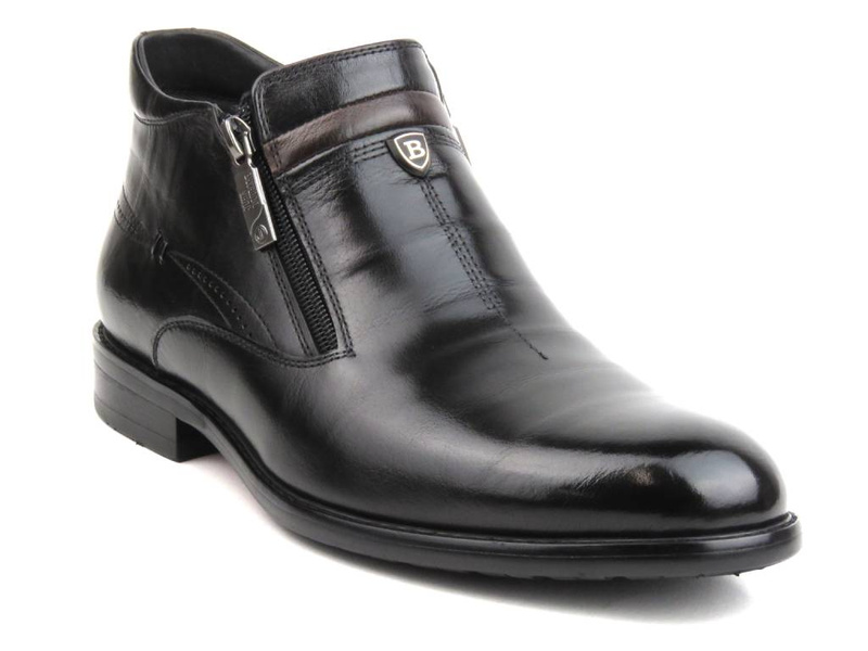 Elegantní pánské kotníkové boty na zip - JOHN DOUBARE YGFR-Z106-306-1, černé