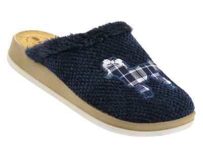 Měkké dámské pantofle s koženou stélkou tmavě modré Inblu CT-42