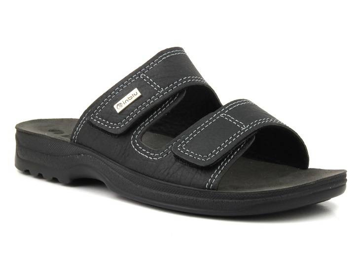 Pánské žabky se dvěma pásky na suchý zip - INBLU TG-06, černé