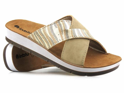 Dámské žabky se zkříženými ramínky - INBLU CP-38, pískové