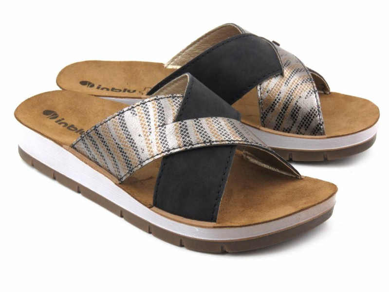 Dámské žabky se zkříženými ramínky - INBLU CP-38, černé