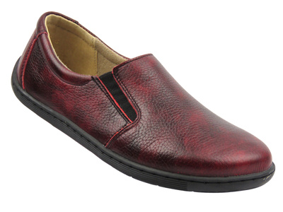 Kožené barefoot polobotky bordó Helios Komfort 452