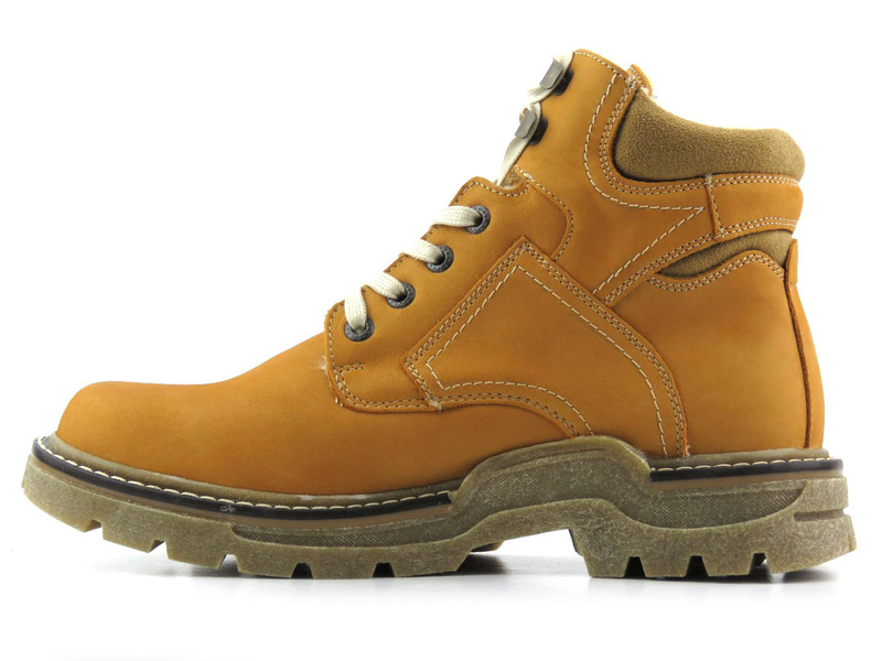 Pánské kožené boty zateplené vlnou - HELIOS Komfort 816, camel