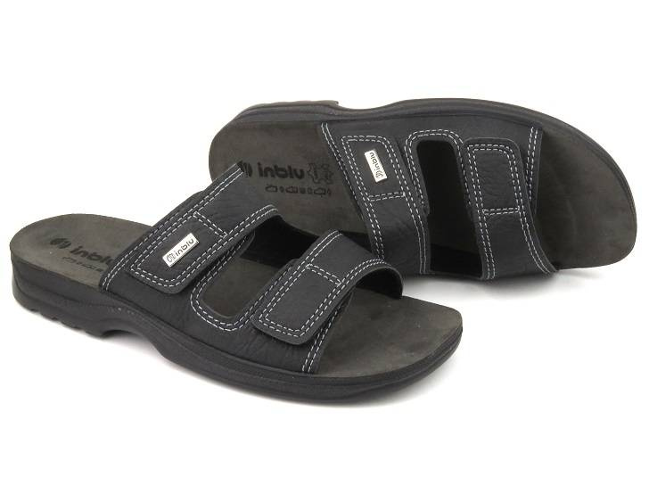 Pánské žabky se dvěma pásky na suchý zip - INBLU TG-06, černé