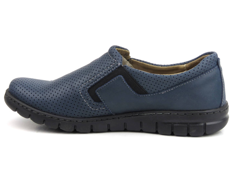 Pohodlné dámské nazouváky - Helios Komfort 329, tmavě modrá