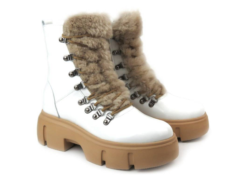 Dámské kožené kotníkové boty - VENEZIA 4332, bílá