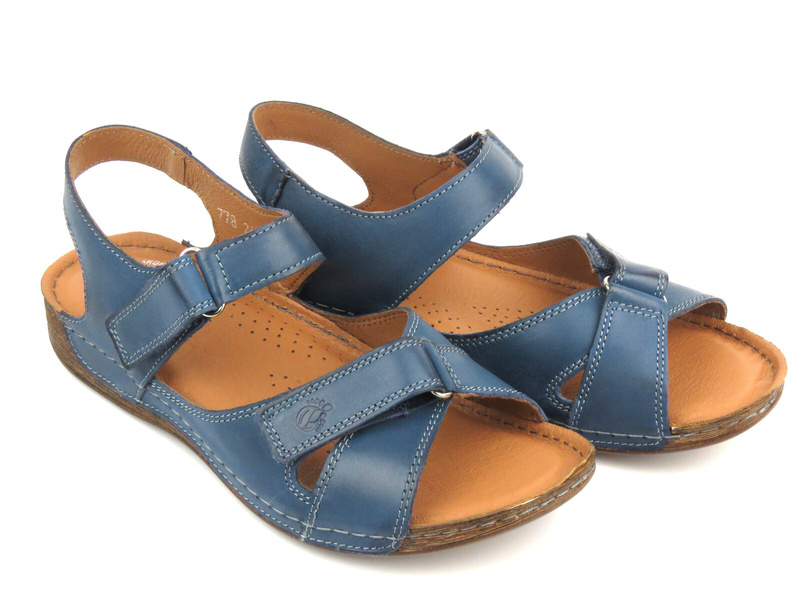 Wygodne sandały damskie polskiej produkcji - Helios Komfort 246, beżowe