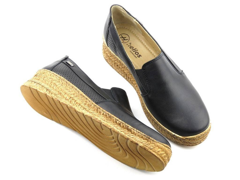 Dámská obuv s copánkovou podrážkou, Helios 350S, černá