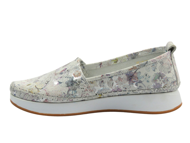 Dámské mokasíny z přírodní kůže, vícebarevné, VENEZIA E124NUWHOMB029