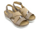 Pohodlné dámské sandály na klínku - HELIOS Komfort 100, béžová