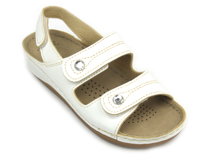 Dámské sandály na suchý zip - INBLU 27, bílé