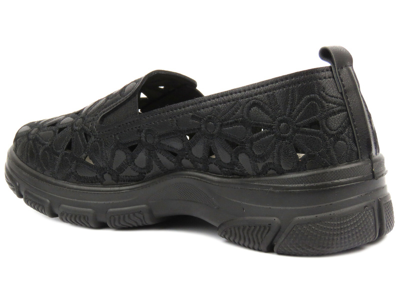 Dámská prolamovaná obuv - UNISOFT 23PB02-5592, černá