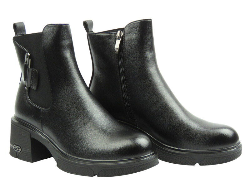 Zateplené, klasické dámské kotníkové boty hnědé – Potocki 25-12681