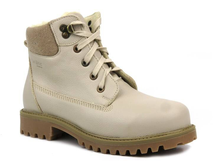 Kožené boty, dámské sněhule s vlnou - HELIOS Komfort 555, světle béžová