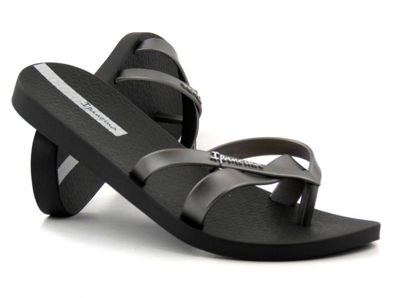 Vodotěsné dámské žabky IPANEMA 81805, černo-stříbrné