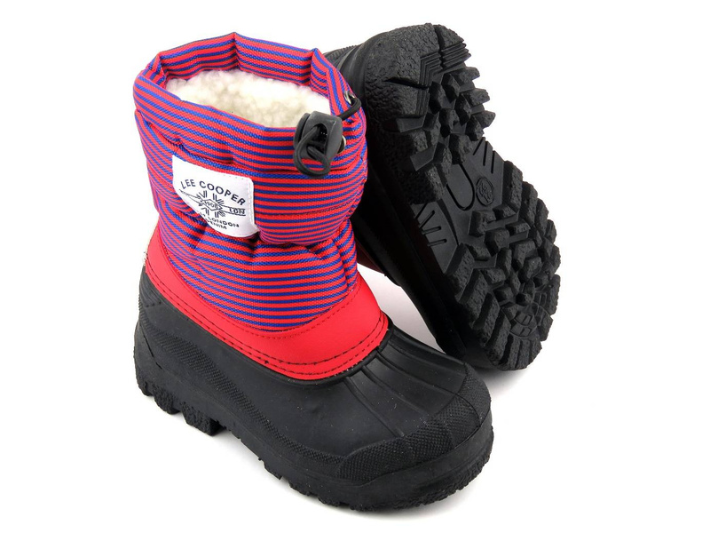 Dětské sněhule s ovčí kůží - LEE COOPER LCJ-21-44-0528K, červené