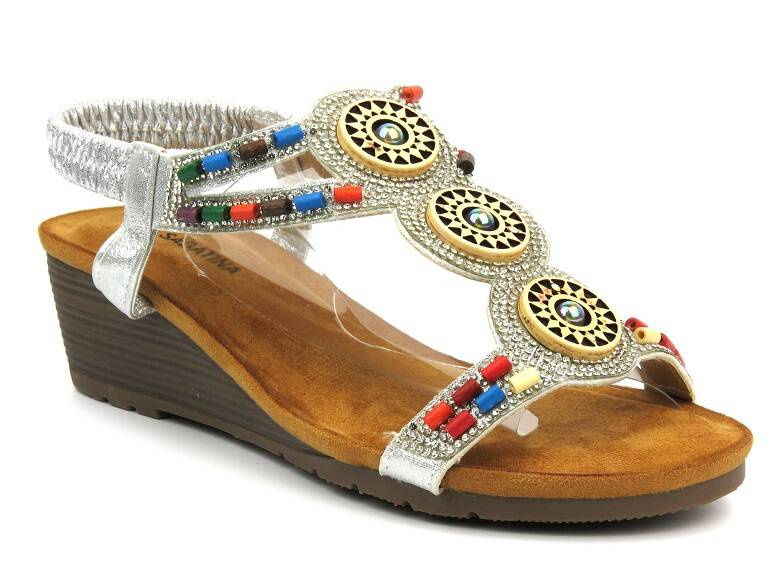 Dámské sandály - Sabatina TMF2023W-0256-K, STŘÍBRNÉ