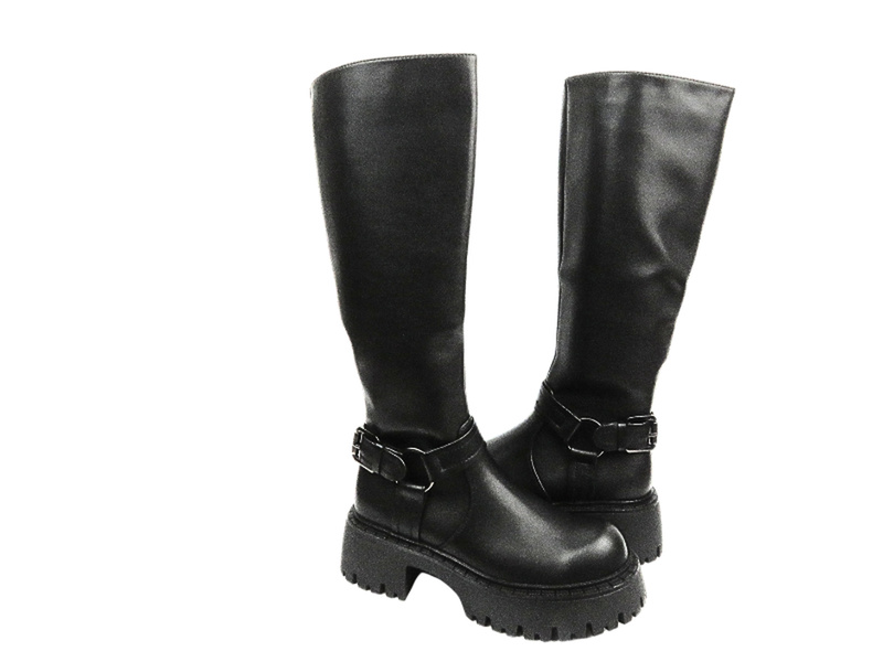 Dámské vysoké kozačky na platformě VENEZIA G002LEBLOBZ006 černé se zipem