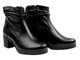 Pohodlné dámské kožené kotníkové boty s úzkým podpatkem - Galant 3320, černé