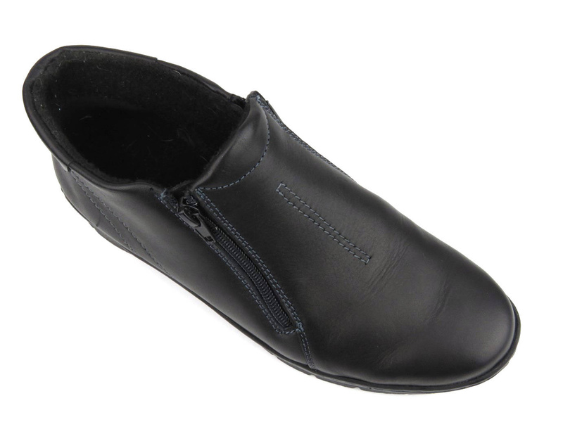 Dámské kotníkové boty na dva zipy - HELIOS Komfort 545-2, černé