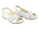 Dámské kožené sandály Helios Comfort 134, stříbrné