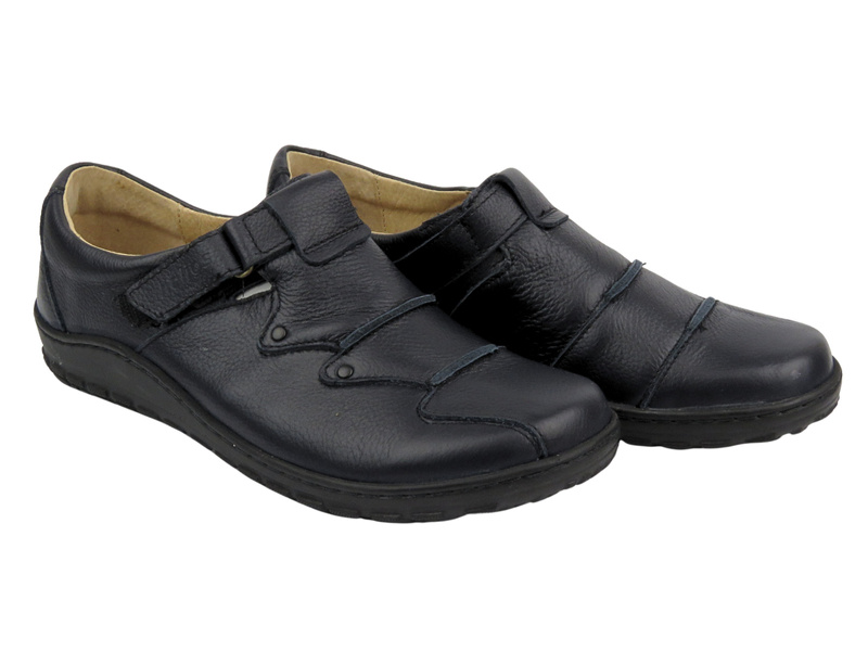 Pohodlné dámské boty z měkké kůže Helios Komfort 780-2, tmavě modrá