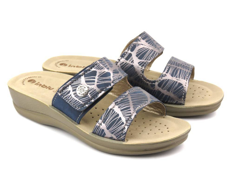 Pohodlné dámské pantofle na suchý zip - INBLU VR-60, modré