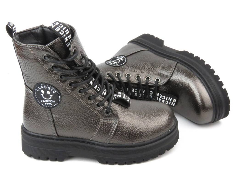 Teplé kozačky, kozačky pro děti a teenagery - MISS E 22DZ23-5257, šedá