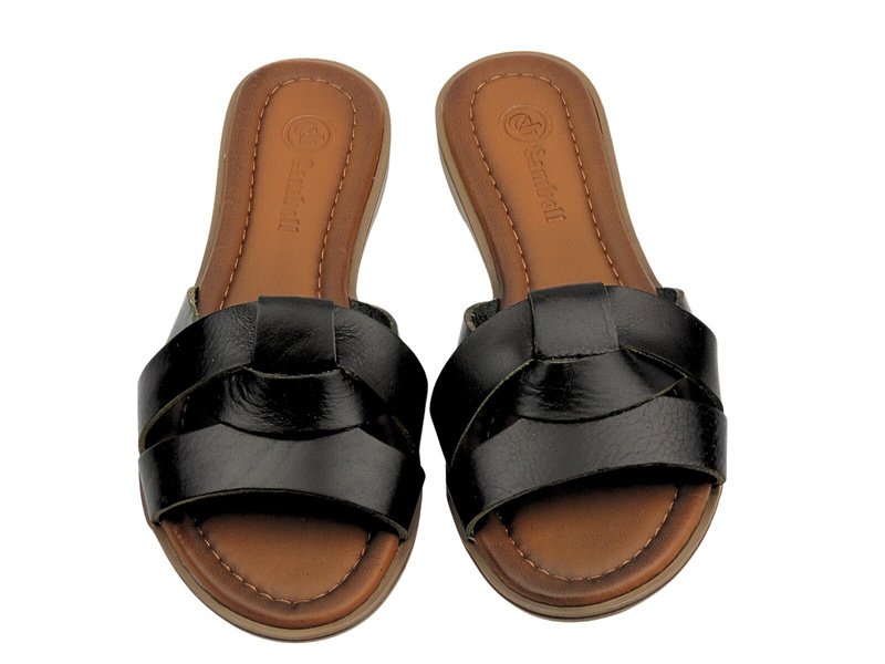 Kožené dámské pantofle černé Cambell 25-64014
