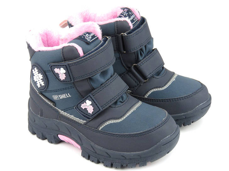 Sněhule pro dívky - AMERICAN CLUB Softshell HL 67/22, tmavě modrá