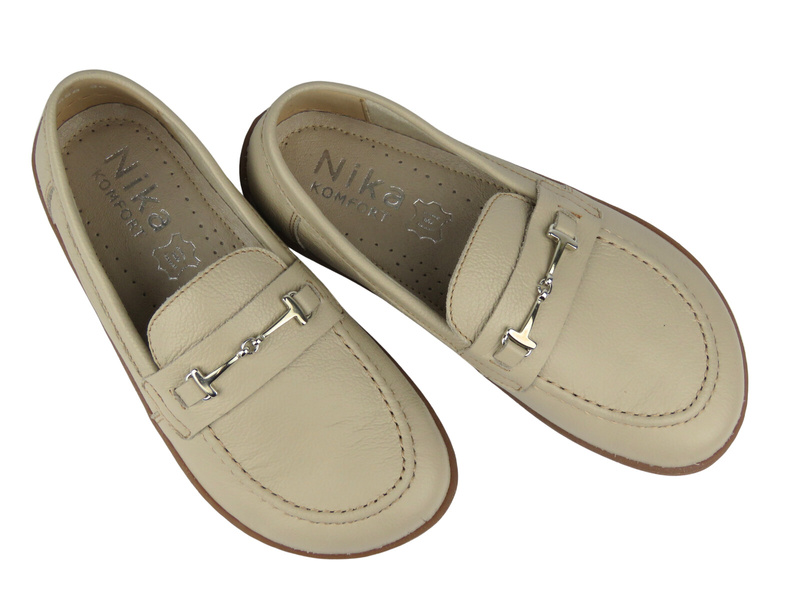Dámské mokasíny Barefoot 1458 béžová kůže – klasická elegance