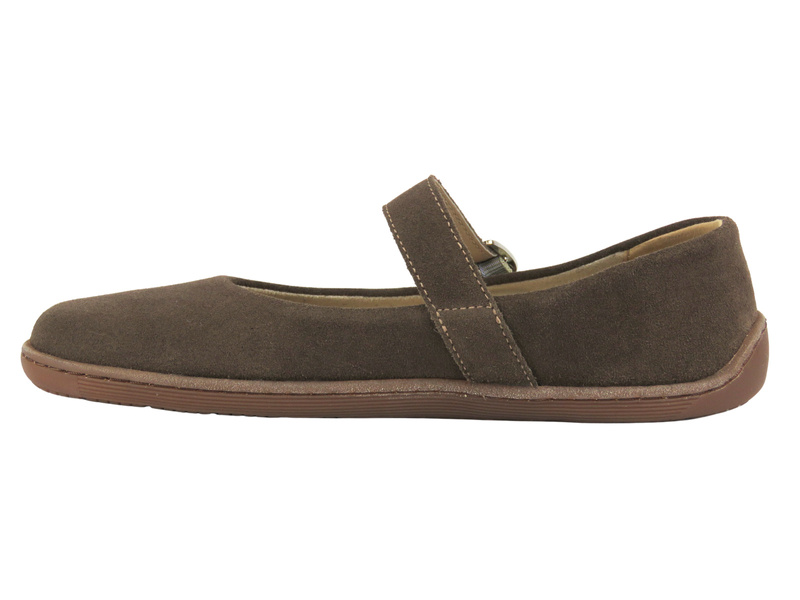 Dámské barefoot minimalistické kožené polobotky Nika Komfort 1445, hnědé