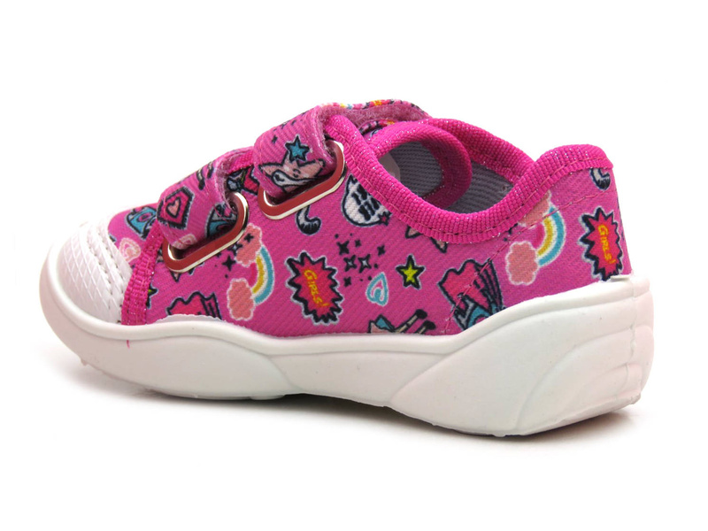 Pantofle, dětské boty na suchý zip - Befado 907P148, růžové s motivem superhrdinů