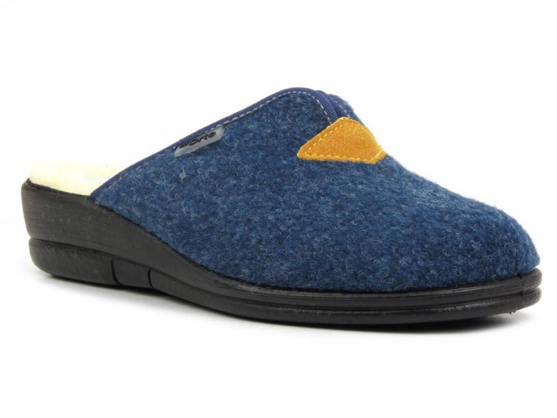 Dámské plstěné pantofle s vlnou - Befado dr Orto 937D636, tmavě modrá
