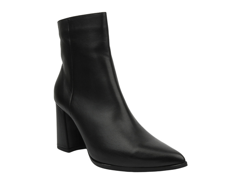 Elegantní dámské kotníkové kozačky na vysokém podpatku - VENEZIA L006LEBLOBB034, černé se zipem