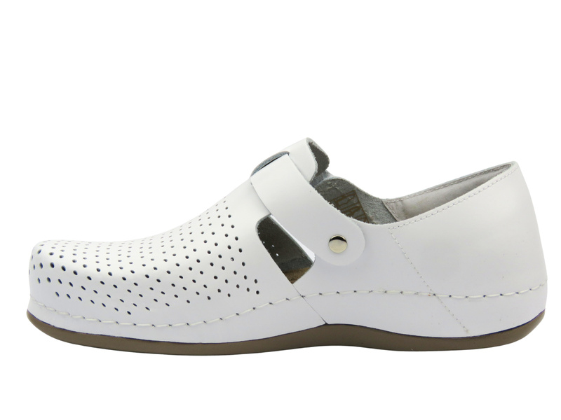 Dámské kožené polobotky bílé Leon 959