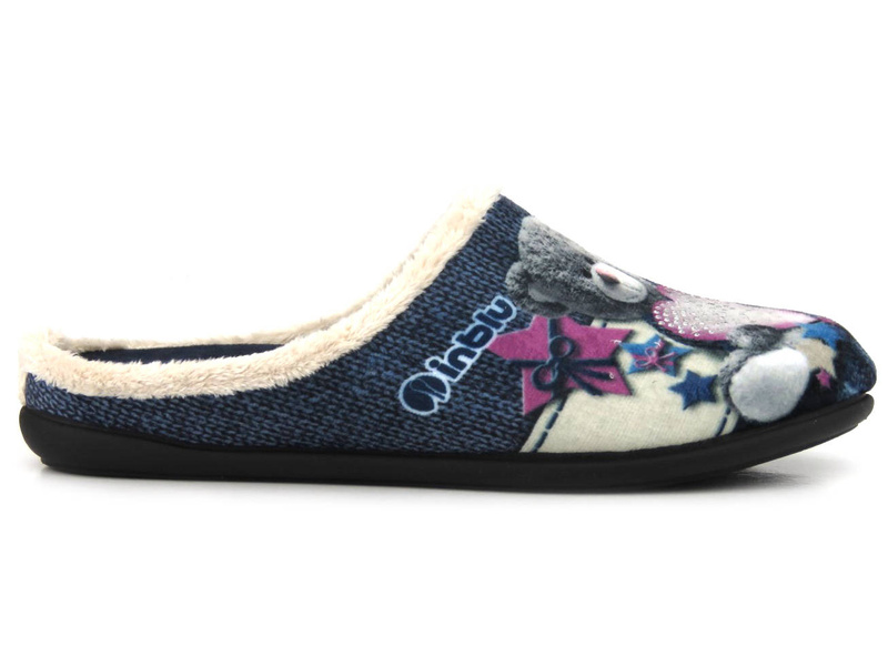 Měkoučké dámské pantofle s medvídkem - INBLU 155D210, modré