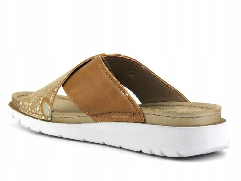 Dámské žabky s přezkou - INBLU CN-32, hnědé