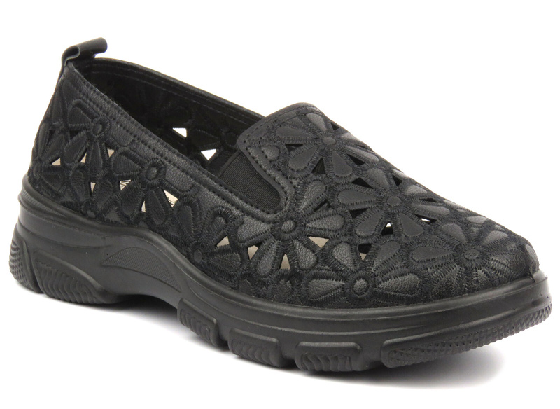 Dámská prolamovaná obuv - UNISOFT 23PB02-5592, černá