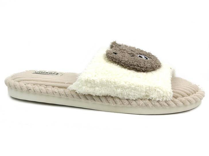 Dámské kožešinové pantofle - Unisoft 23PA11-6646, béžové