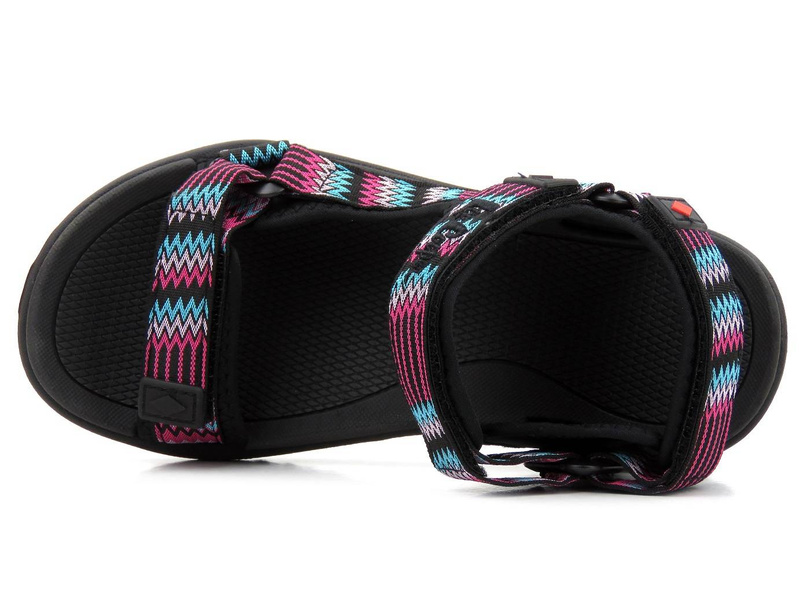 Dámské sportovní sandály na suchý zip - Lee Cooper 22-34-0948, černé se vzory