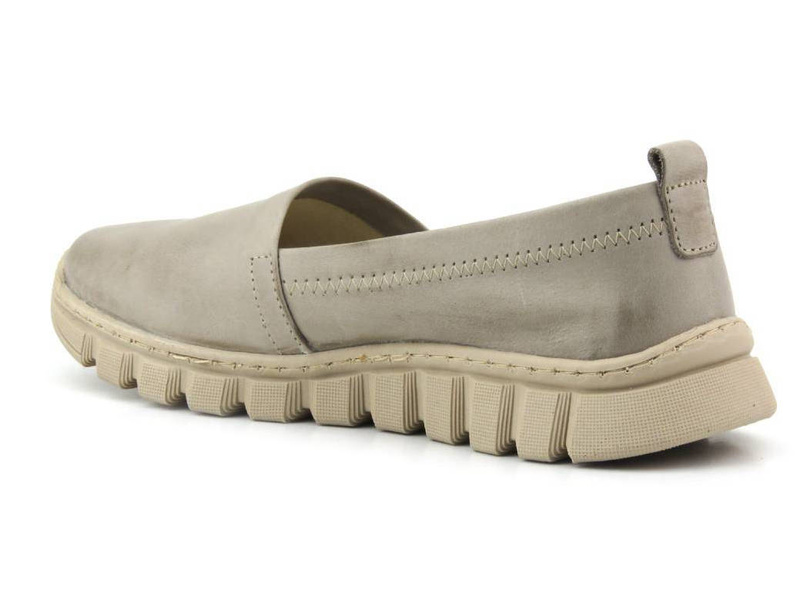 Kožené boty, dámské mokasíny na jaro a léto - HELIOS Komfort 405, šedá