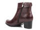 Kotníkové boty na stabilním podpatku z přírodní kůže - AGXBUT 534, vínová