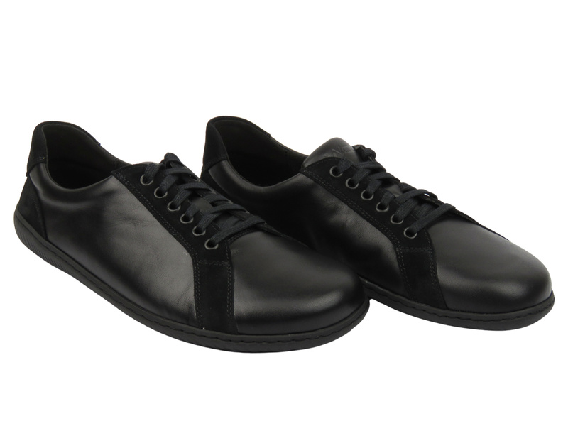 Barefoot kožené minimalistické pánské polobotky šíře H černé Wasak 0741