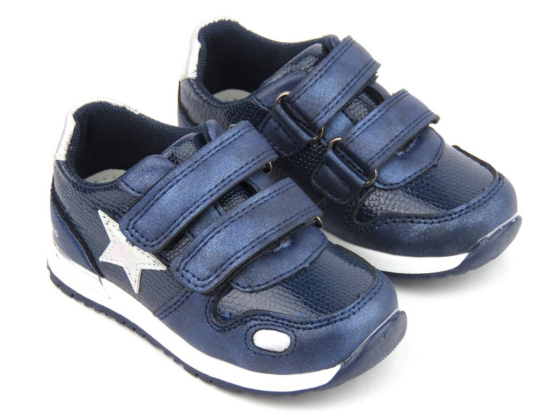 Dětská sportovní obuv s koženou stélkou - Wojtyłko 22009, tmavě modrá