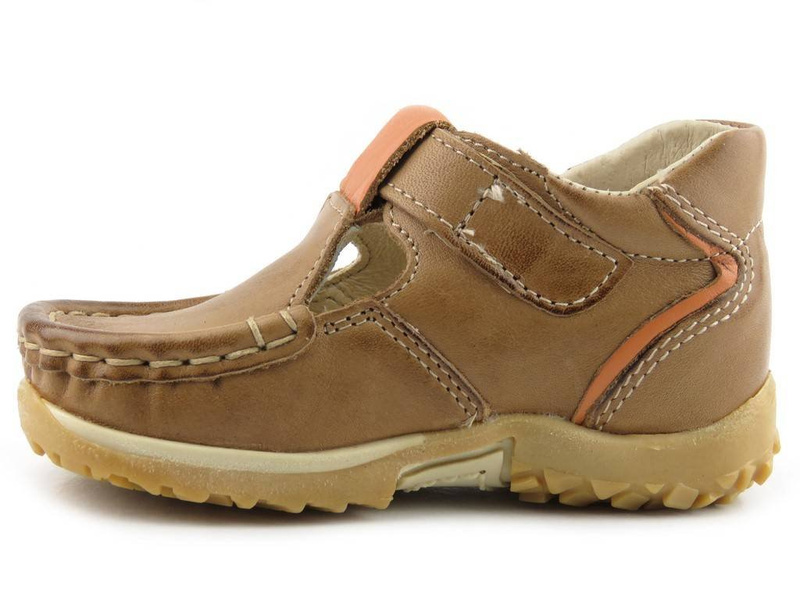 Kožené dětské boty se zapínáním na suchý zip - Helios 008