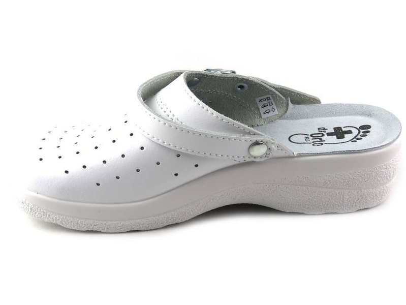 Kožené dámské sanitární a zdravotní pantofle - Dr Orto 157D002, bílé