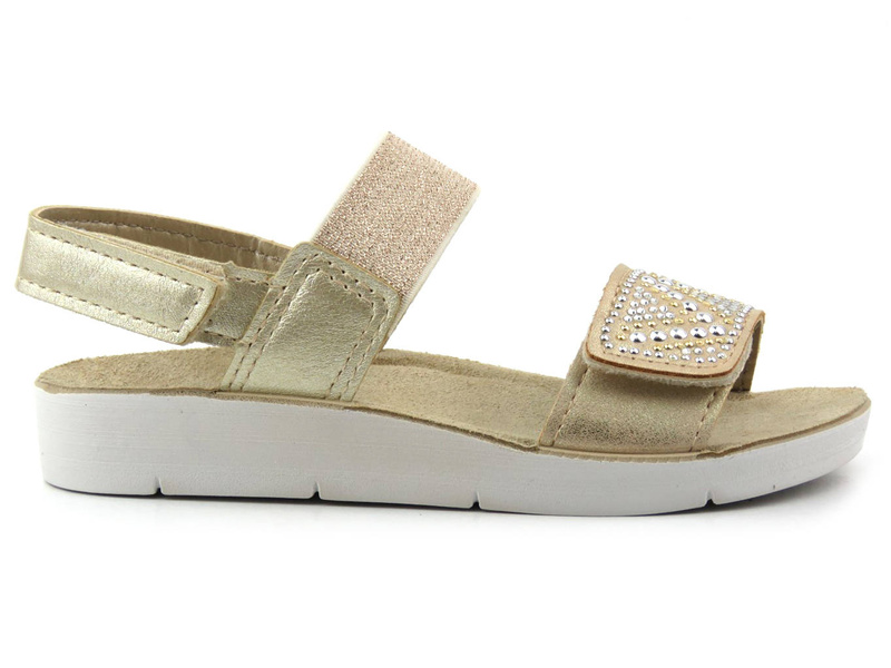 Dětské sandály s koženou stélkou - BEFADO 068Y002, platina