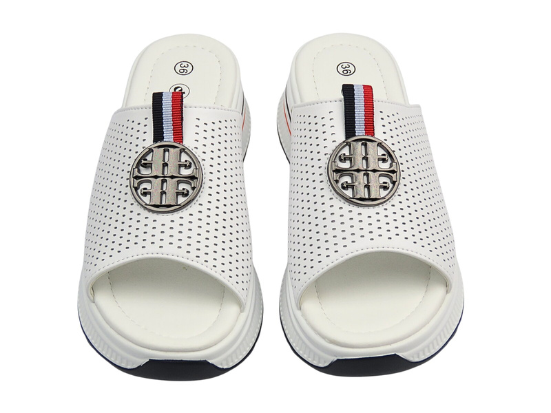 Kožené dámské pantofle bílé Cambell 25-07305