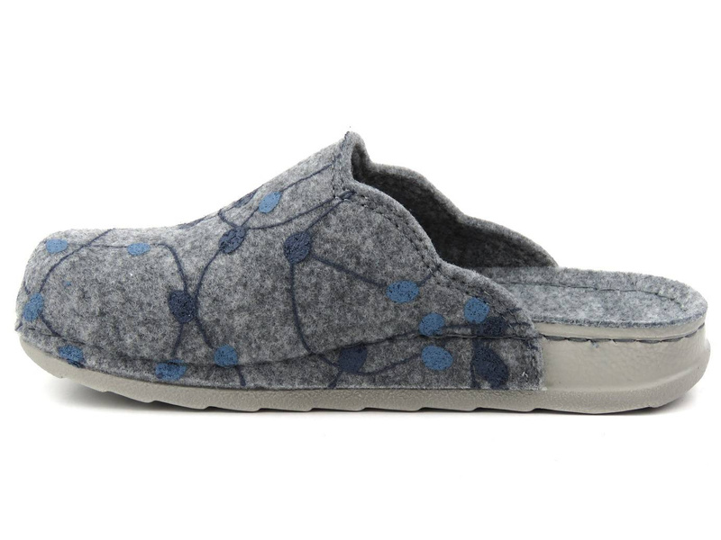 Dámské plstěné pantofle Inblu UA-35, šedé s puntíky